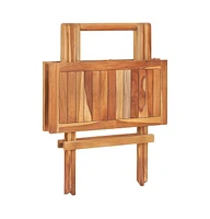 vidaXL Folding Bistro Table 23.6"x23.6"x25.6" Solid Teak Wood