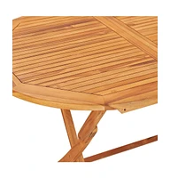 vidaXL Folding Patio Table 62.9"x31.4"x29.5" Solid Teak Wood