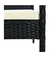 Patio Chair with Cushion Poly Rattan Black