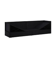 vidaXL Patio Bed with Cushion & Pillows Poly Rattan Black