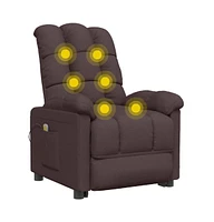Massage Recliner Dark Brown Fabric