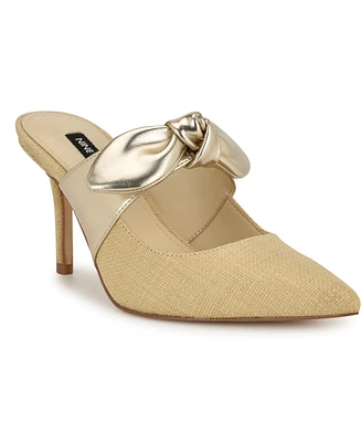 Nine West Women's Demmure Bow Strap Slip-On Stiletto Pumps