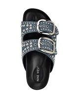 Nine West Women's Flinne Studded Double Buckle Sandals