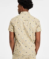 Sun + Stone Men's Knox Regular-Fit Embroidered Floral Button-Down Shirt, Exclusively at Macy's