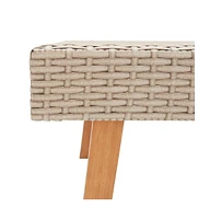 vidaXL Patio Coffee Table Poly Rattan Beige