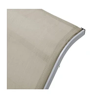 vidaXL Sun Loungers 2 pcs with Table Aluminum Cream