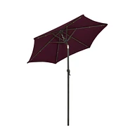 Garden Parasol with Led Lights Bordeaux Red 78.7"x83.1" Aluminum