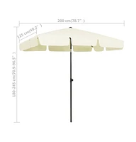 vidaXL Beach Parasol Sand Yellow 78.7"x49.2"