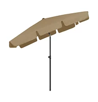 vidaXL Beach Parasol Taupe 78.7"x49.2"