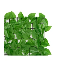 vidaXL Balcony Screen with Green Leaves 196.9"x39.4"