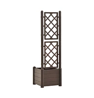 Garden Planter with Trellis 16.9"x16.9"x55.9" Pp Mocha