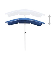 vidaXL Garden Parasol with Pole 78.7"x51.2" Azure Blue