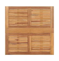vidaXL Folding Patio Dining Table 35.4"x35.4"x29.5" Solid Teak Wood