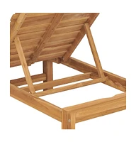 vidaXL Sun Lounger Solid Teak Wood