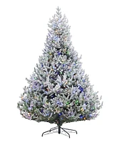 Seasonal 7.5ft Royal Oaks Flocked Fir Tree, 690 Warm Led Lights