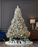 Seasonal 7.5ft Royal Oaks Flocked Fir Tree, 690 Warm Led Lights