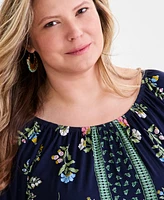Style & Co Plus Printed Convertible Top