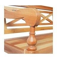 vidaXL Batavia Bench 48.4" Solid Mahogany Wood Light Brown