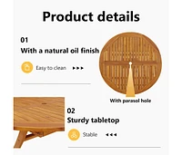 Folding Garden Table 43.3" Solid Acacia Wood