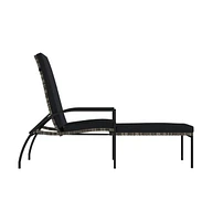 vidaXL Sun Lounger with Footrest Pe Rattan Gray