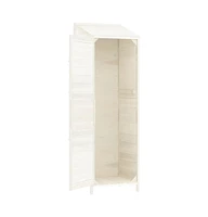 Garden Shed White 21.7"x20.5"x68.7" Solid Wood Fir