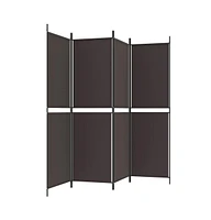 vidaXL 4-Panel Room Divider 78.7"x70.9" Fabric