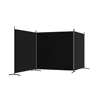 vidaXL 3-Panel Room Divider Black 206.7"x70.9" Fabric