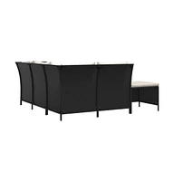 vidaXL Piece Patio Lounge Set with Cushions Poly Rattan