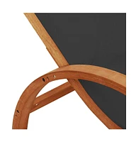 vidaXL Sun Lounger with Pillow Textilene and Solid Wood Poplar