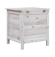 vidaXL Patio Storage Box White 19.7"x19.3"x22.2" Solid Wood Fir