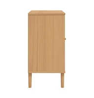 Sideboard Senja Rattan Look Brown 31.5"x15.7"x31.5" Solid Wood Pine