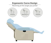 Recliner Chair Cream Faux Leather
