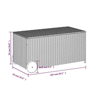 Garden Storage Box with Wheels 50.2 Gal Poly Rattan