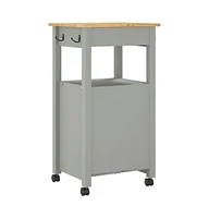 vidaXL Kitchen Trolley Monza 18.9"x15.7"x35.4" Solid Wood Pine