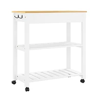 vidaXL Kitchen Trolley Monza 33.1"x15.7"x35.4" Solid Wood Pine