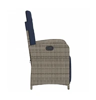 vidaXL Reclining Patio Chair with Footrest Gray Poly Rattan