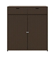 vidaXL Patio Storage Cabinet Brown 41.3"x21.7"x44.5" Poly Rattan