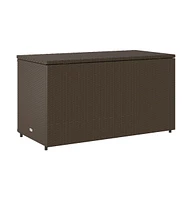 vidaXL Patio Storage Cabinet Brown 43.3"x21.7"x23.8" Poly Rattan