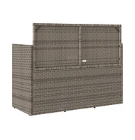 vidaXL Patio Bench with Cushions Gray Poly Rattan