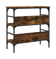 vidaXL Console Table Smoked Oak 29.5"x12.6"x29.5" Engineered Wood