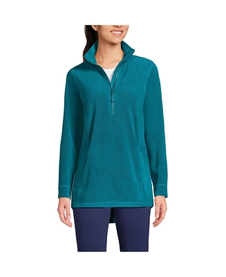 Lands' End Women's Anyweather Quarter Zip Fleece Tunic Pullover