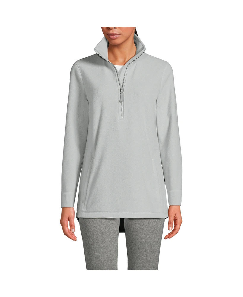Lands' End Women's Anyweather Quarter Zip Fleece Tunic Pullover