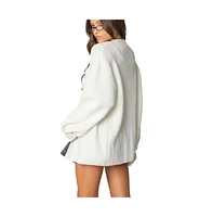 Edikted Women's Mathilde Oversized V Neck Cardigan