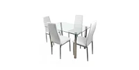 Slickblue Modern Tempered Glass Top Dining Table for Stylish and Durable Dining