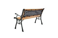 Slickblue FarmHome Outdoor Patio Park Cast Iron Garden Porch Chair Bench