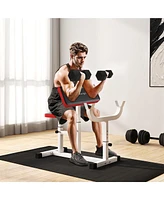 Soozier Preacher Curl Bench, Adjustable Preacher Bench for Home Gym,