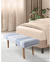 Anaya Home Seaside Stripe Handwoven Bench