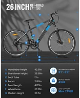 Gyroor 350W Electric Bike 26" Electric Mountain Bike for Adults