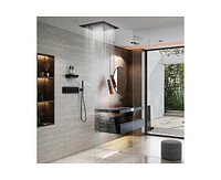 Casainc Luxury 5-Function Flush Mounted Thermostatic Shower System With Neck Massage Spout