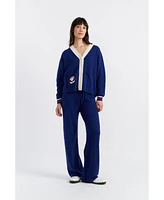 Chinti and Parker Women's & Snoopy Badge Nautical Wool Cashmere Cardigan